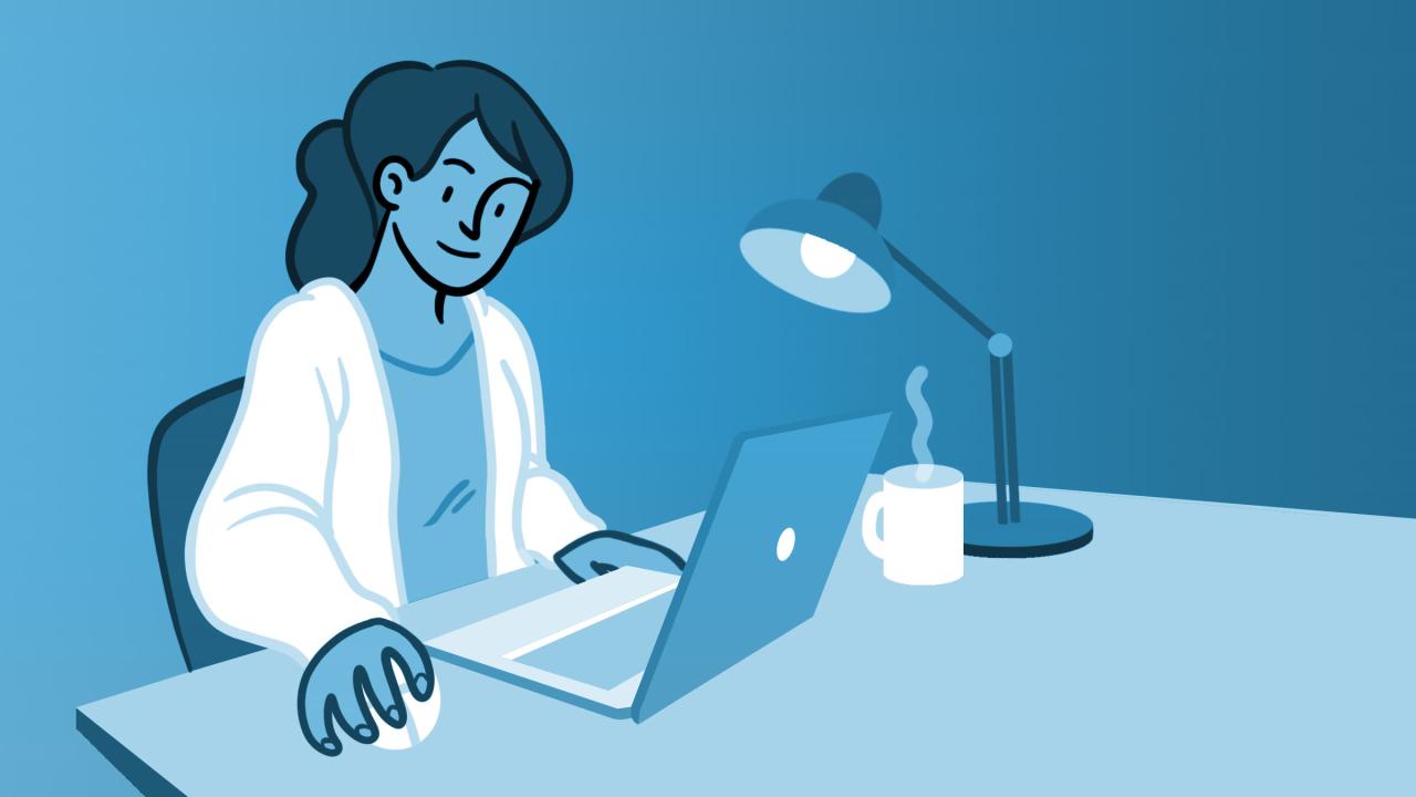 Woman working on a computer